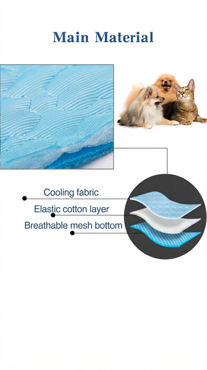 Breathable & Washable Cooling Pet Mat for Dogs and Cats - Ideal for Beds, Sofas, and Cars