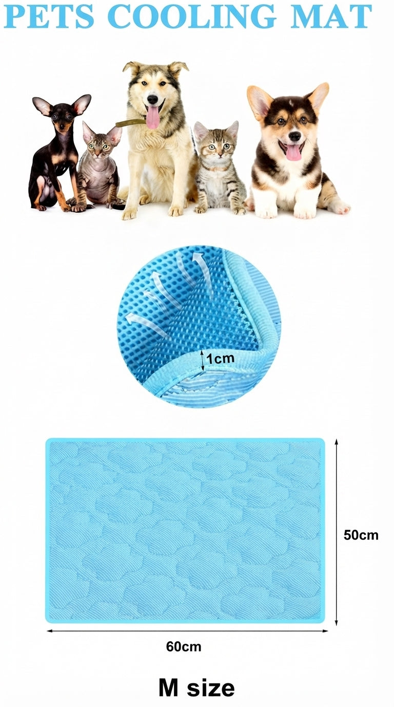Breathable & Washable Cooling Pet Mat for Dogs and Cats - Ideal for Beds, Sofas, and Cars