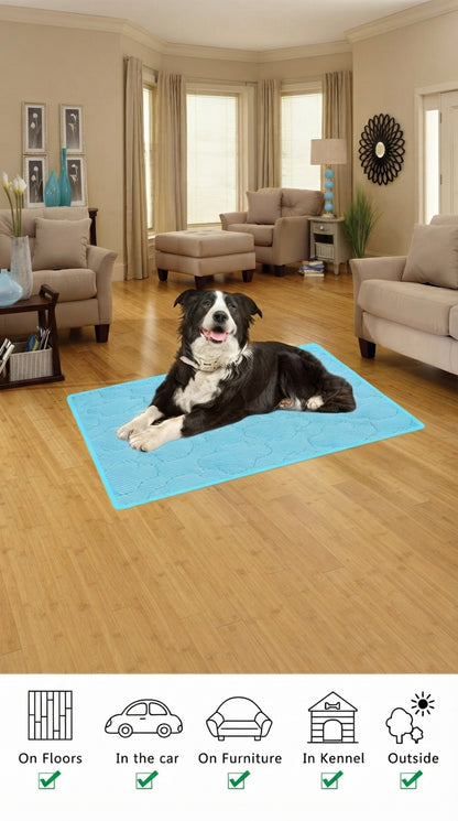Breathable & Washable Cooling Pet Mat for Dogs and Cats - Ideal for Beds, Sofas, and Cars