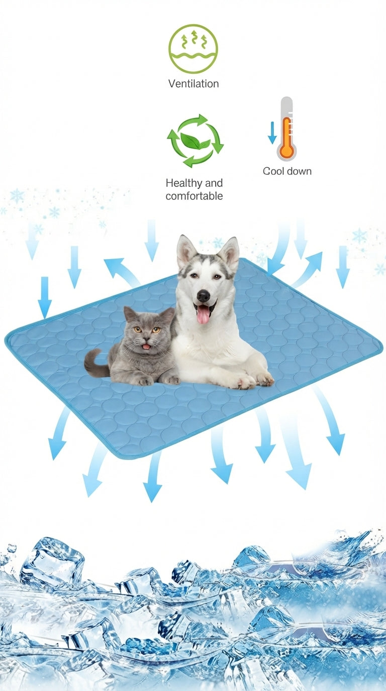 Breathable & Washable Cooling Pet Mat for Dogs and Cats - Ideal for Beds, Sofas, and Cars