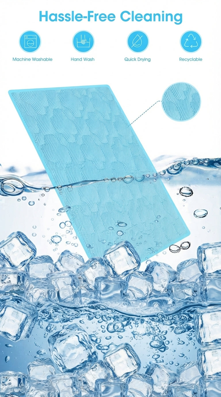 Breathable & Washable Cooling Pet Mat for Dogs and Cats - Ideal for Beds, Sofas, and Cars
