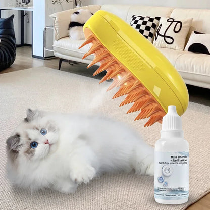 Transform Your Pet's Grooming Routine with Our 3-5Pcs Cat Steam Brush & Wash-Free Essence Hair Serum for Effortless Cleaning and Care