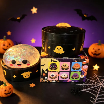 Delightful Halloween Dumpling Squishy with Steamer Box - 8.5cm Stress Relief Toy for Adults - Perfect Anti-Anxiety Gift!