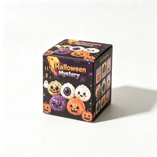 Delightful Halloween Dumpling Squishy with Steamer Box - 8.5cm Stress Relief Toy for Adults - Perfect Anti-Anxiety Gift!