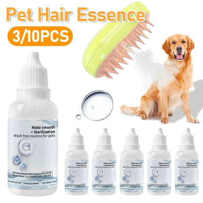Transform Your Pet's Grooming Routine with Our 3-5Pcs Cat Steam Brush & Wash-Free Essence Hair Serum for Effortless Cleaning and Care