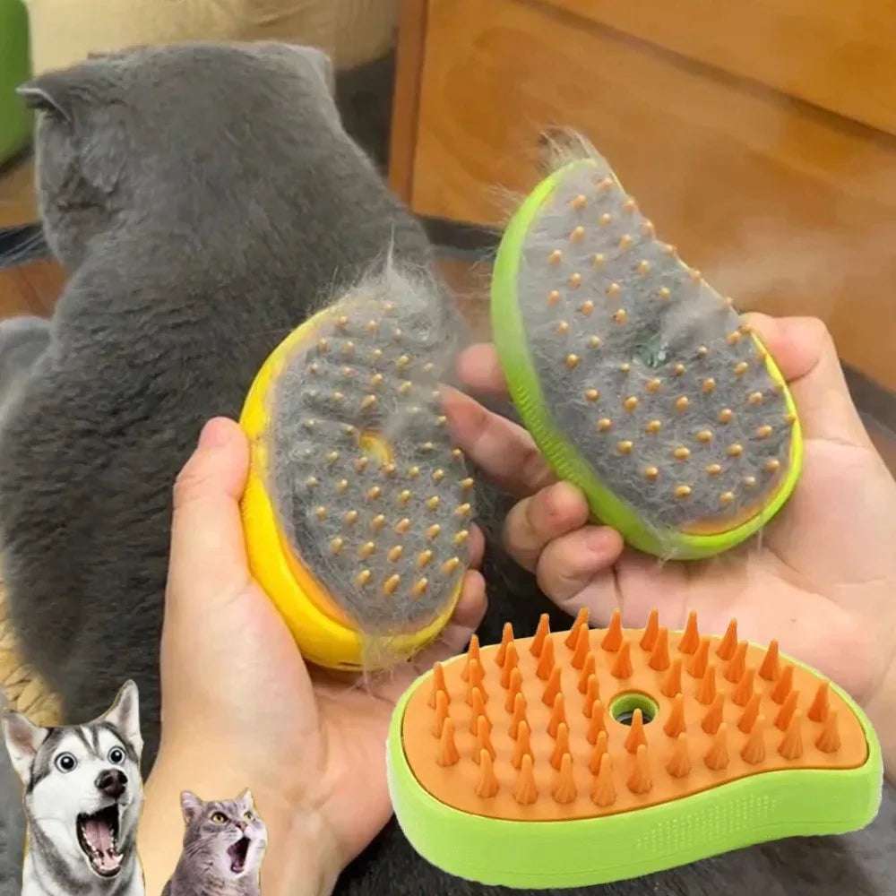 Revitalize Your Pet's Grooming Routine with the 3-in-1 Cat Dog Steamy Brush - Electric Sprayer for Massage and Shedding!